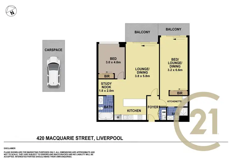 Floorplan of Homely unit listing, 2204/420 Macquarie Street, Liverpool NSW 2170