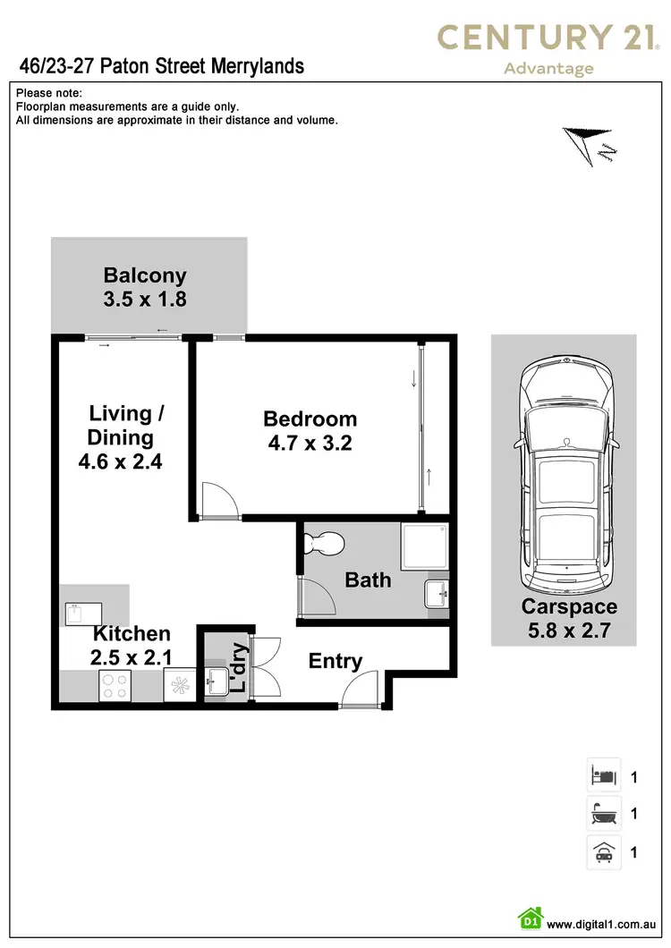 Floorplan of Homely apartment listing, 46/23-27 Paton Street, Merrylands West NSW 2160