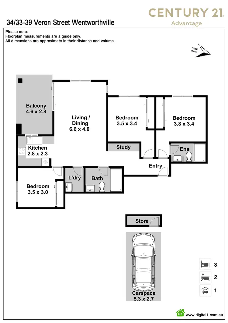 Floorplan of Homely apartment listing, 34/33-39 Veron Street, Wentworthville NSW 2145