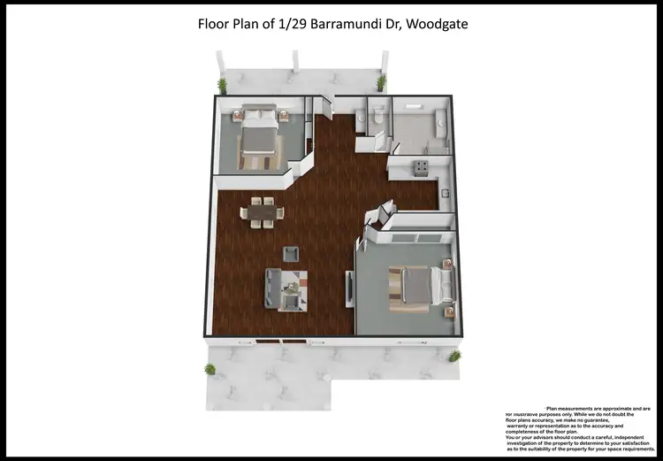 Floorplan of Homely unit listing, 1/29 Barramundi Drive, Woodgate QLD 4660