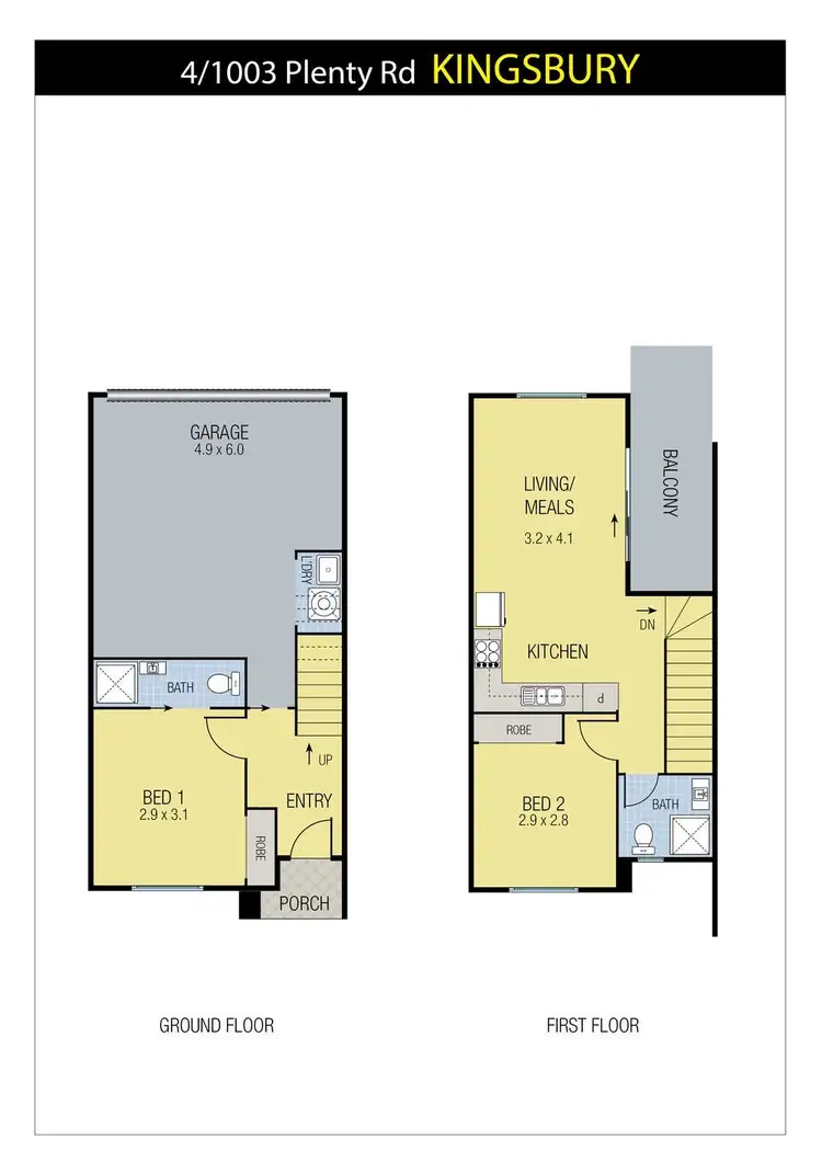 Floorplan of Homely townhouse listing, 4/1003 Plenty Road, Kingsbury VIC 3083