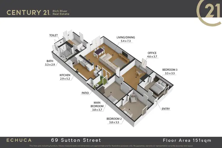 Floorplan of Homely house listing, 69 Sutton Street, Echuca VIC 3564