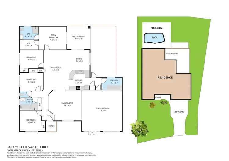 Floorplan of Homely house listing, 14 Bartels Close, Kirwan QLD 4817