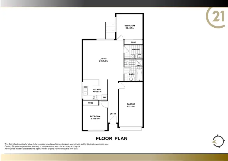 Floorplan of Homely semi-detached listing, 1/3 Ralph Street, Jesmond NSW 2299