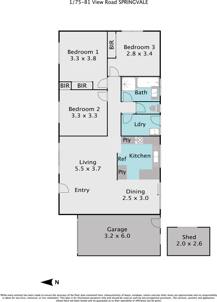 Floorplan of Homely unit listing, 1/75-81 View Road, Springvale VIC 3171