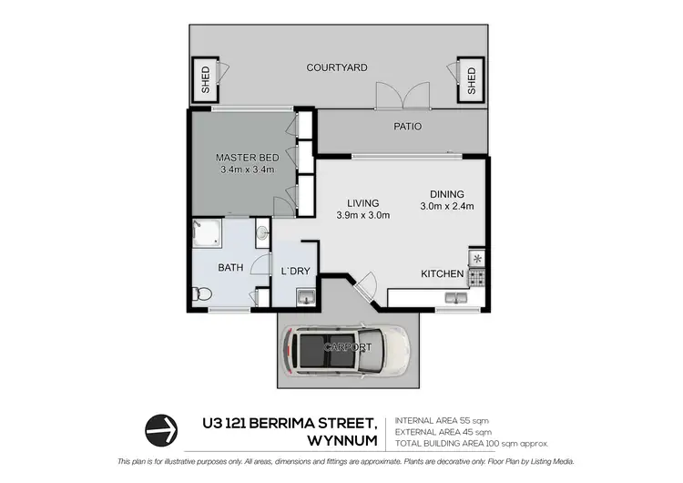 Floorplan of Homely villa listing, 3/121 Berrima Street, Wynnum QLD 4178