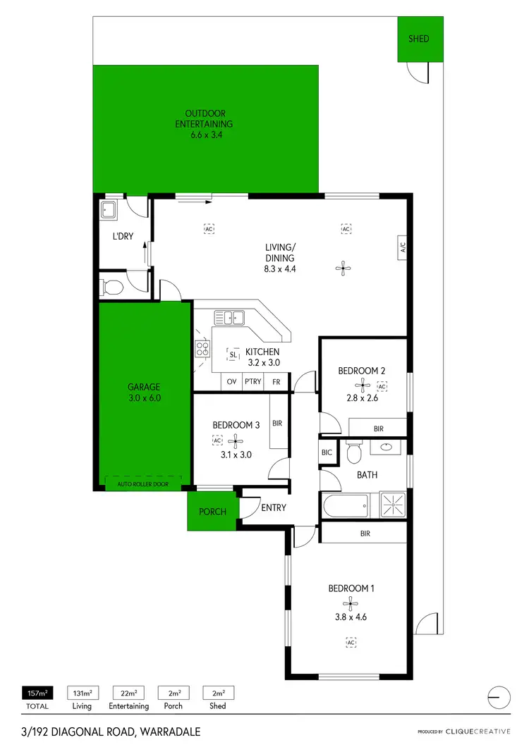 Floorplan of Homely unit listing, 3/192 Diagonal Road, Warradale SA 5046