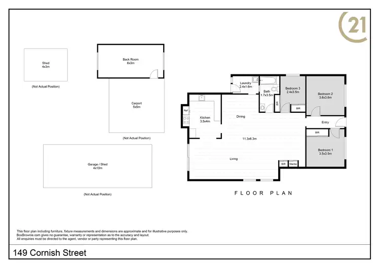 Floorplan of Homely house listing, 149 Cornish Street, Broken Hill NSW 2880