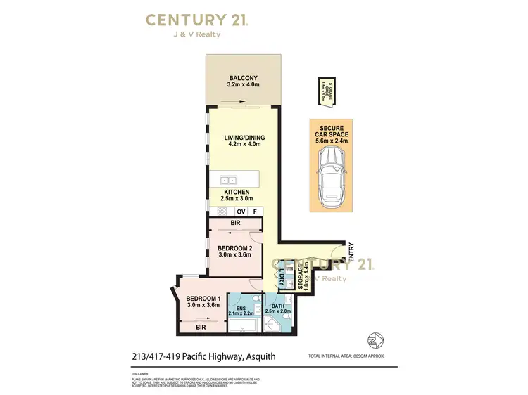 Floorplan of Homely apartment listing, 213/417-419 Pacific Highway, Asquith NSW 2077