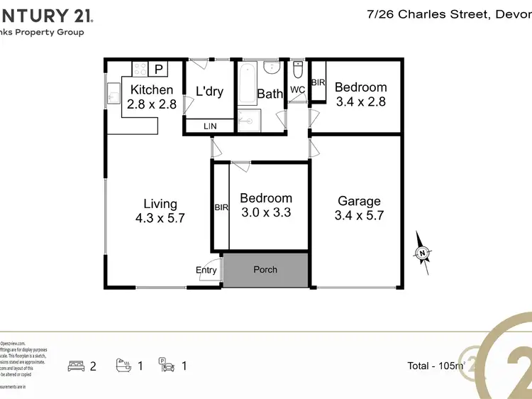 Floorplan of Homely unit listing, 7/26 Charles Street, Devonport TAS 7310