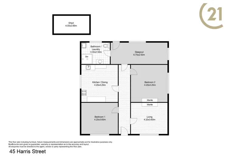 Floorplan of Homely house listing, 45 Harris Street, Broken Hill NSW 2880