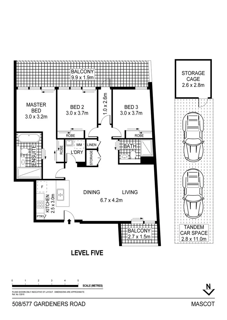 Floorplan of Homely apartment listing, 508/577 Gardeners Rd, Mascot NSW 2020