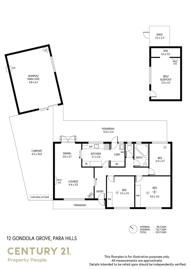 Floorplan of Homely house listing, 12 Gondola Grove, Para Hills SA 5096