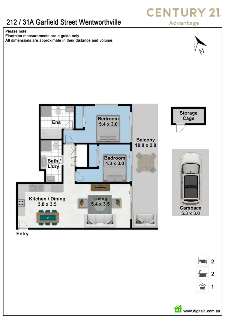 Floorplan of Homely apartment listing, 212/31A Garfield Street, Wentworthville NSW 2145