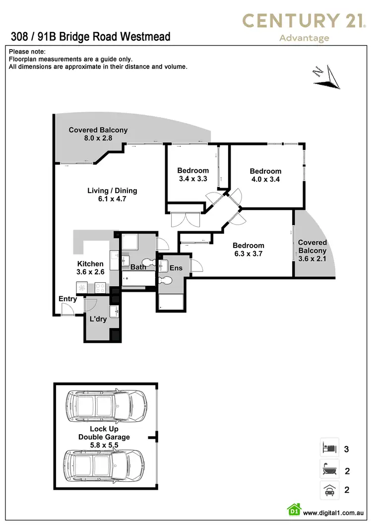 Floorplan of Homely apartment listing, 308/91B Bridge Road, Westmead NSW 2145