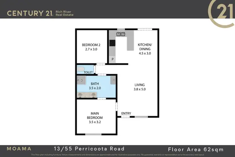 Floorplan of Homely townhouse listing, 13/55 Perricoota Road, Moama NSW 2731