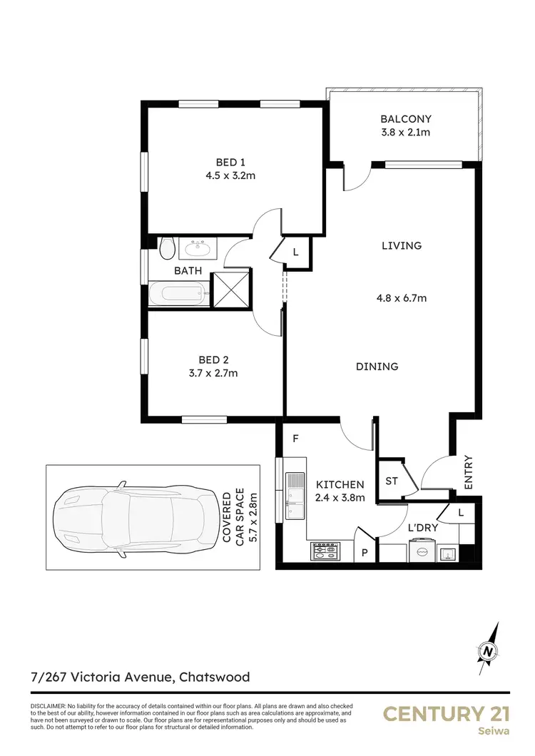Floorplan of Homely apartment listing, 7/267 Victoria Avenue, Chatswood NSW 2067