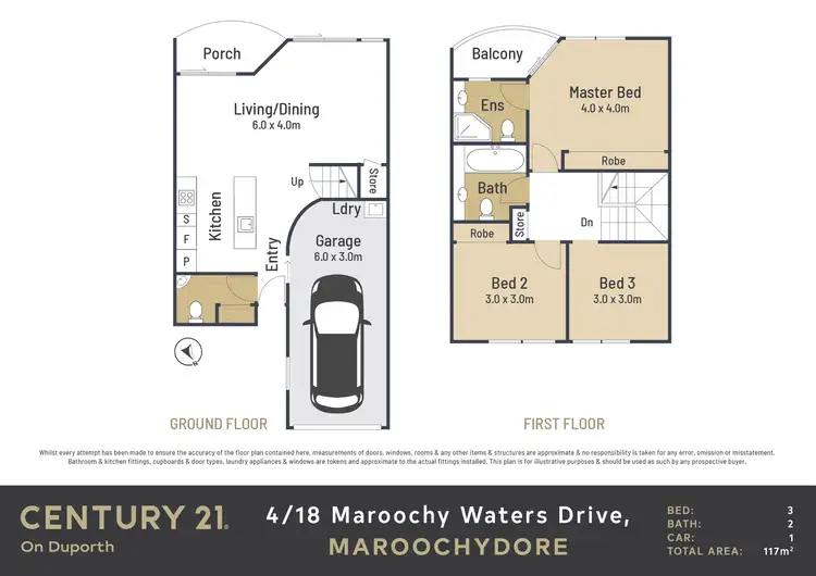 Floorplan of Homely townhouse listing, 4/18 Maroochy Waters Drive, Maroochydore QLD 4558