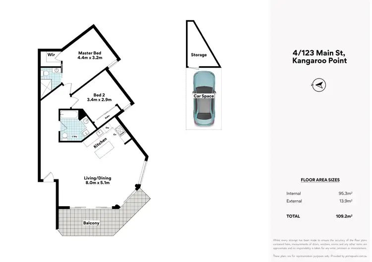 Floorplan of Homely apartment listing, 4/123 Main St, Kangaroo Point QLD 4169