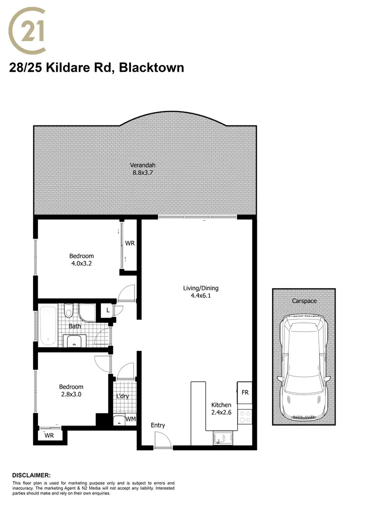 Floorplan of Homely apartment listing, 28/25-27 Kildare Road, Blacktown NSW 2148