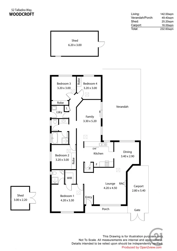 Floorplan of Homely house listing, 52 Talladira Way, Woodcroft SA 5162