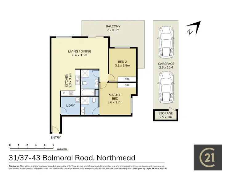 Floorplan of Homely apartment listing, 31/37-43 Balmoral Road, Northmead NSW 2152