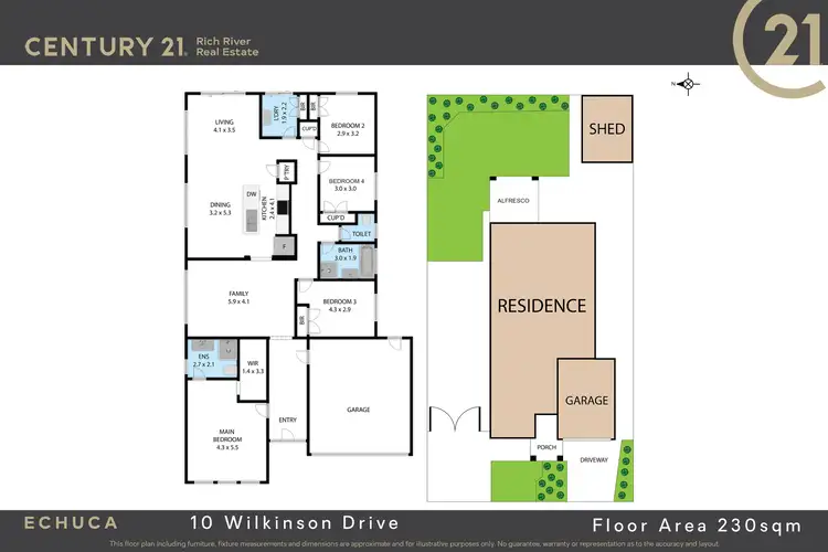 Floorplan of Homely house listing, 10 Wilkinson Drive, Echuca VIC 3564