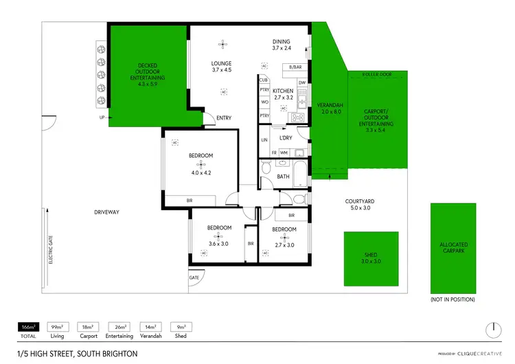 Floorplan of Homely unit listing, 1/5 High Street, South Brighton SA 5048