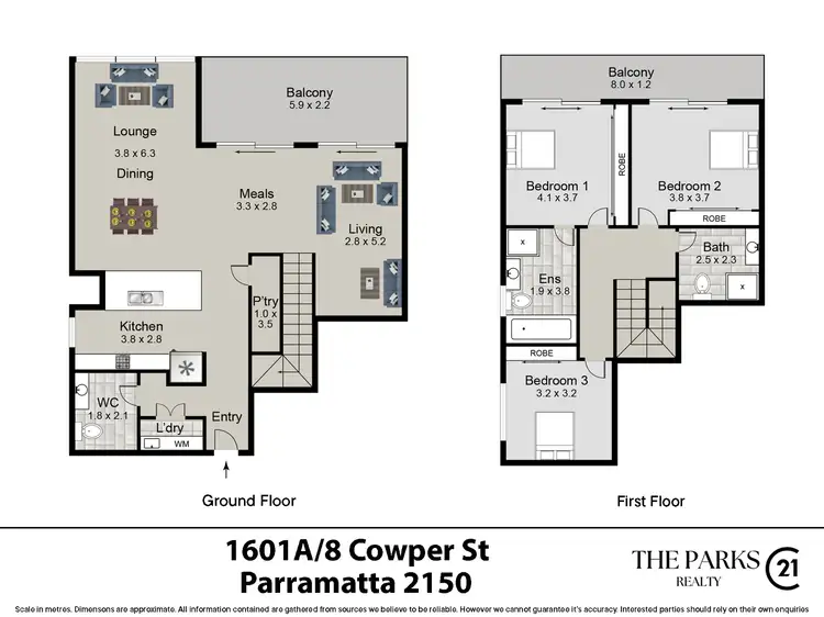 Floorplan of Homely unit listing, 1601A/8 Cowper Street, Parramatta NSW 2150