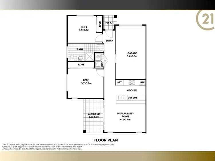 Floorplan of Homely semi-detached listing, 2/2 Pillar Street, Bellbird NSW 2325