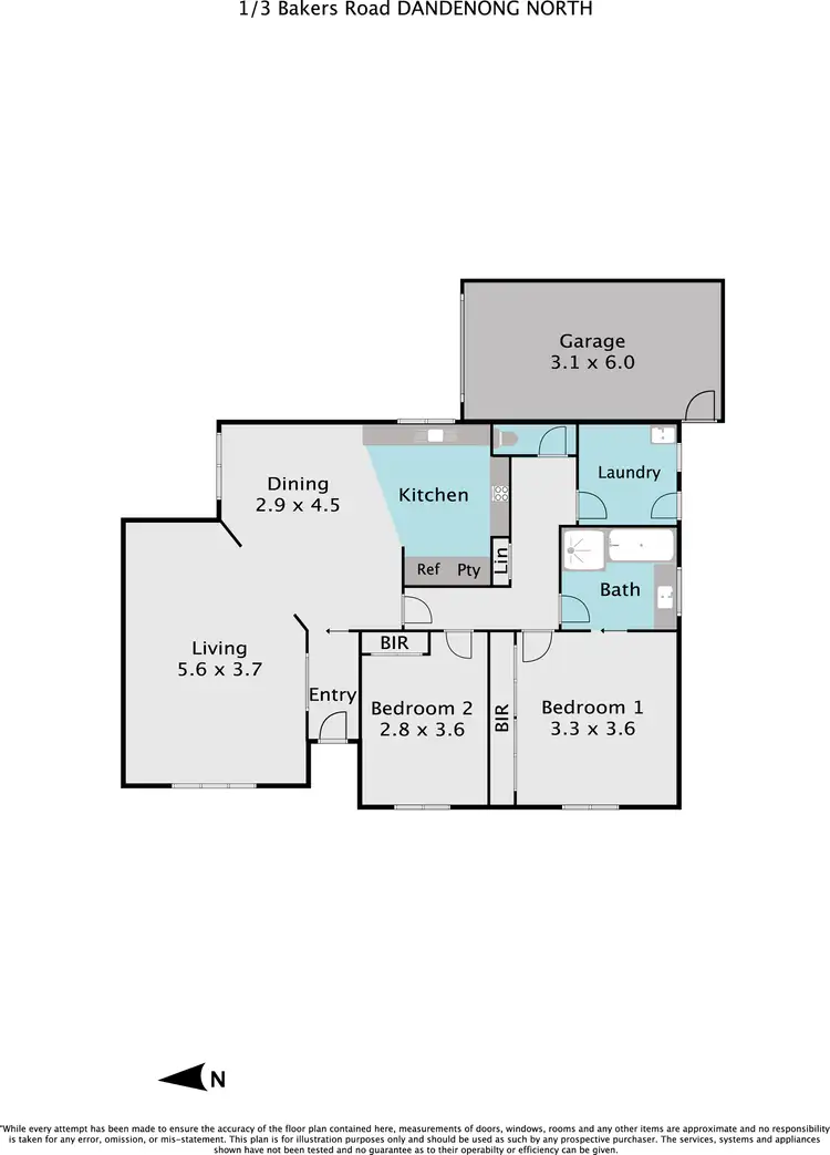 Floorplan of Homely unit listing, 1/3 Bakers Road, Dandenong North VIC 3175