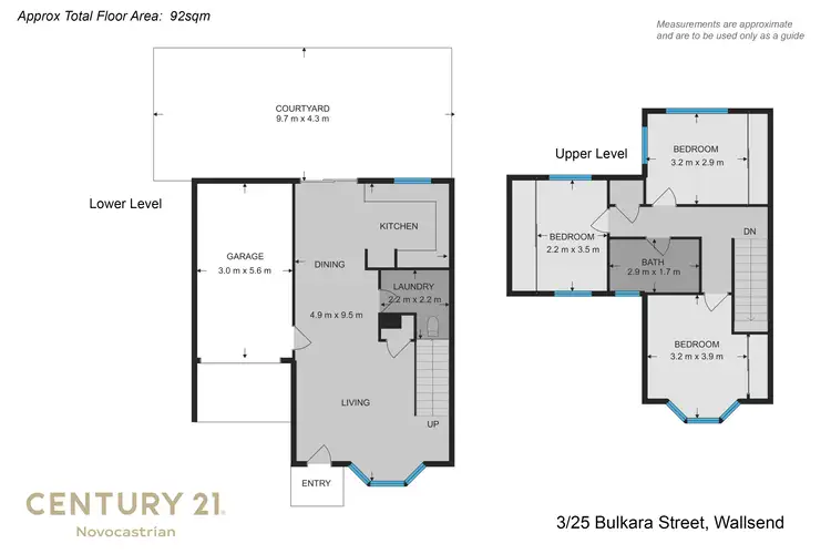 Floorplan of Homely townhouse listing, 3/25 Bulkara Street, Wallsend NSW 2287
