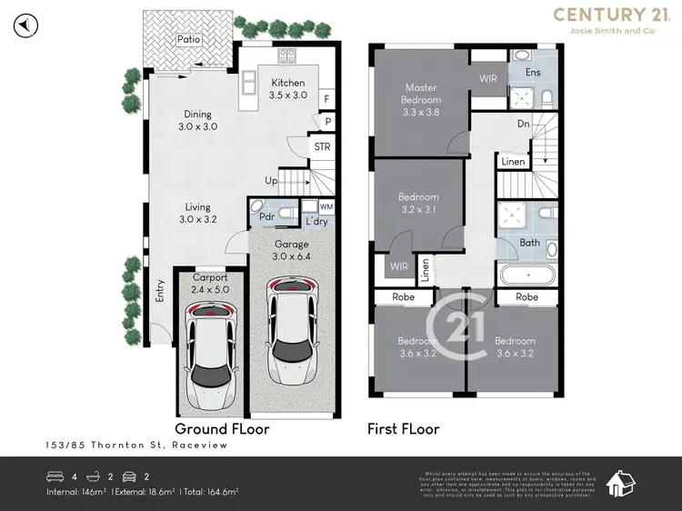 Floorplan of Homely townhouse listing, 153/85 Thornton Street, Raceview QLD 4305
