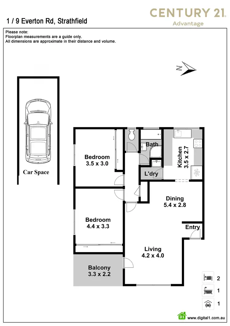 Floorplan of Homely unit listing, 1/9 Everton Road, Strathfield NSW 2135