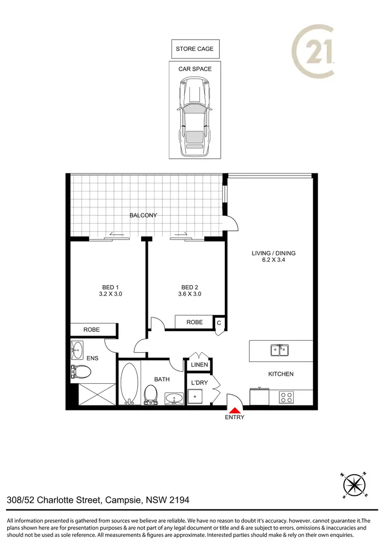 Floorplan of Homely apartment listing, 308/52 Charlotte Street, Campsie NSW 2194
