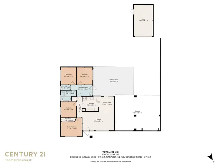 Floorplan of Homely house listing, 45 Ellison Drive, Langford WA 6147