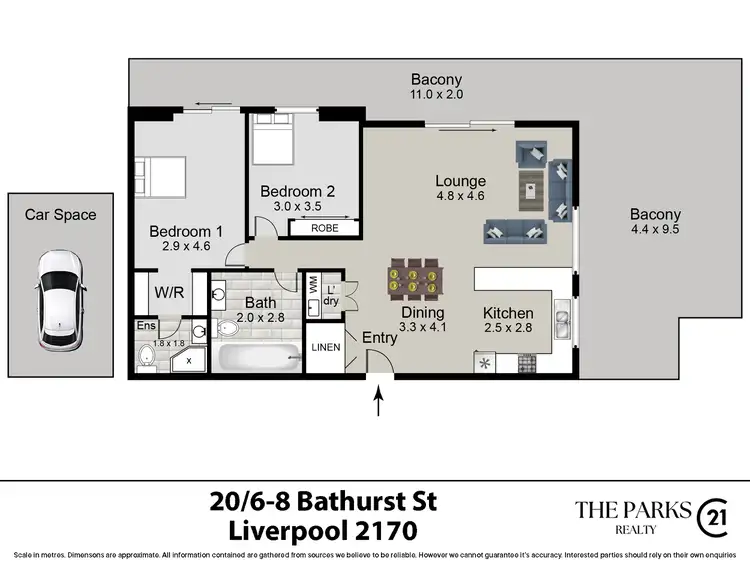 Floorplan of Homely apartment listing, 20/6-8 Bathurst Street, Liverpool NSW 2170
