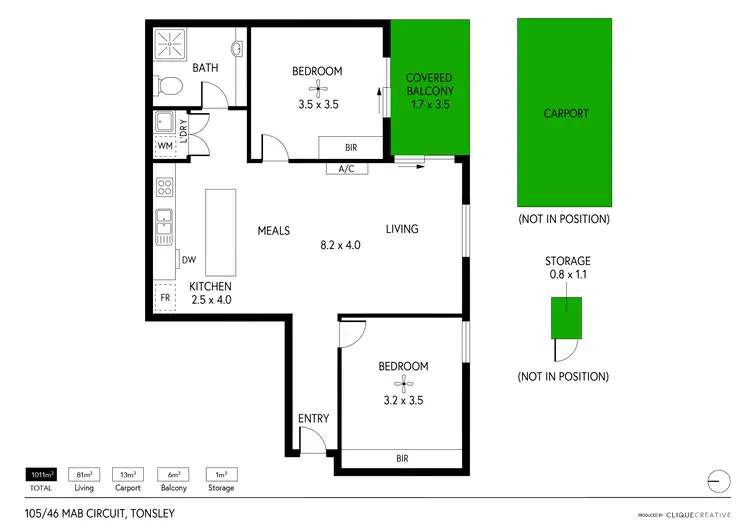 Floorplan of Homely apartment listing, 105/46 Mab Circuit, Tonsley SA 5042