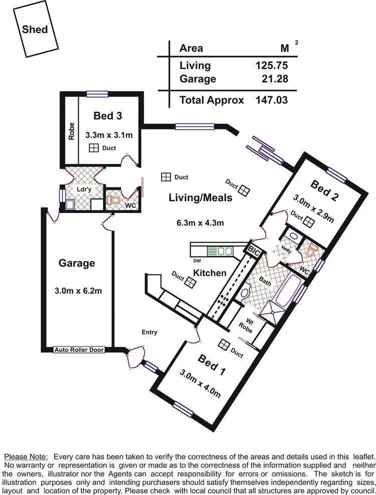 Floorplan of Homely semi-detached listing, 3 Palumbo Court, Walkerville SA 5081