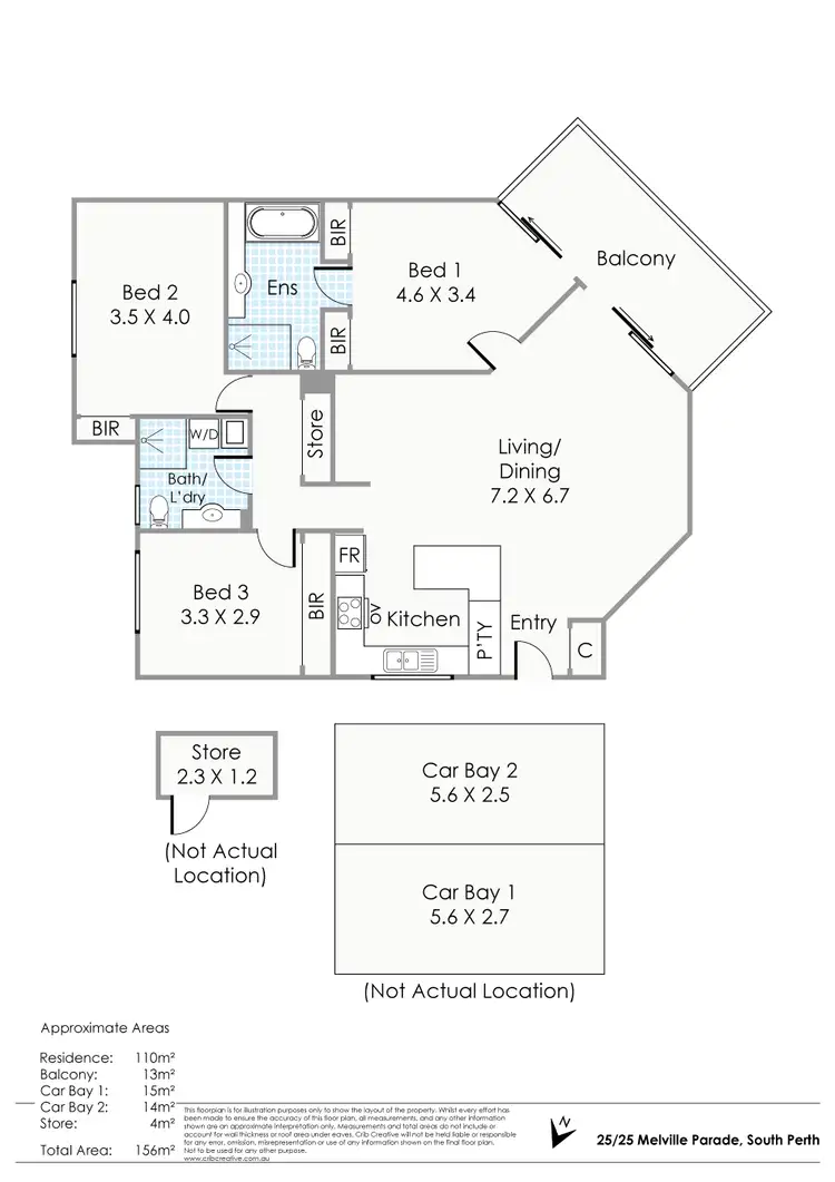 Floorplan of Homely apartment listing, 25/25 Melville Parade, South Perth WA 6151