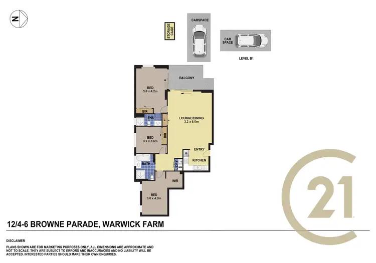 Floorplan of Homely apartment listing, 12/4-6 Browne Parade, Warwick Farm NSW 2170