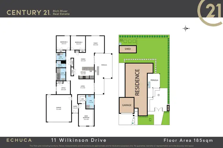 Floorplan of Homely house listing, 11 Wilkinson Drive, Echuca VIC 3564