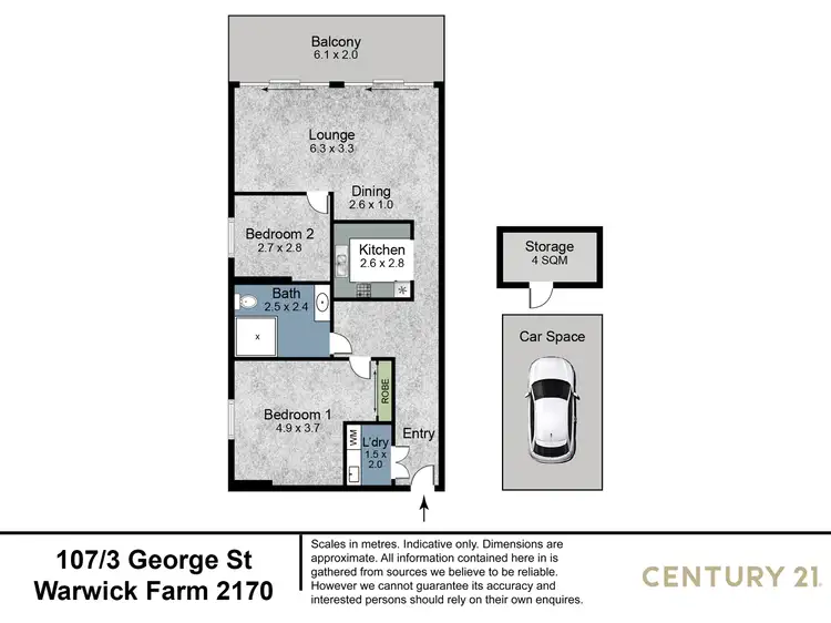 Floorplan of Homely unit listing, 107/3 George Street, Warwick Farm NSW 2170