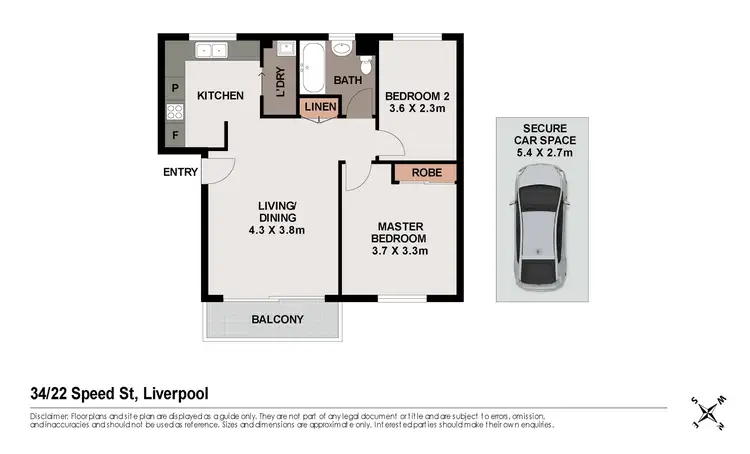 Floorplan of Homely unit listing, 34/20-22 Speed Street, Liverpool NSW 2170