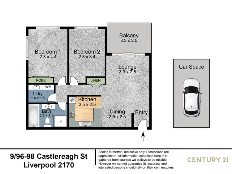Floorplan of Homely unit listing, 9/96-98 Castlereagh Street, Liverpool NSW 2170