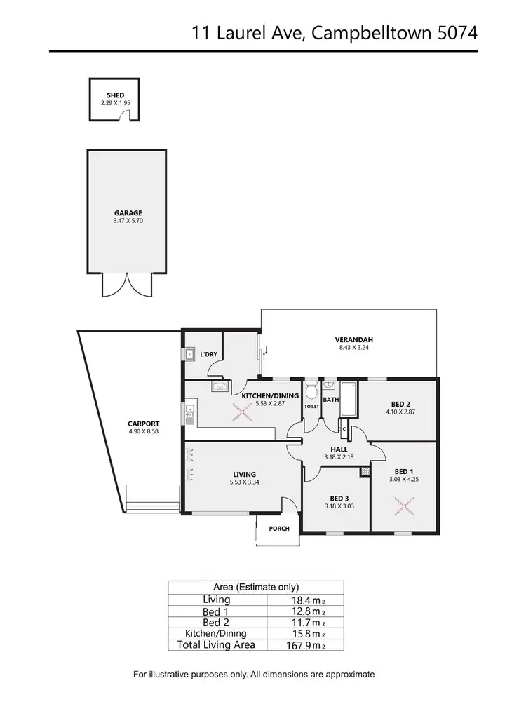 Floorplan of Homely house listing, 11 Laurel Avenue, Campbelltown SA 5074