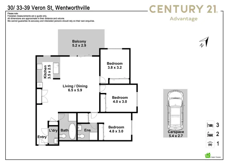 Floorplan of Homely apartment listing, 30/33-39 Veron Street, Wentworthville NSW 2145