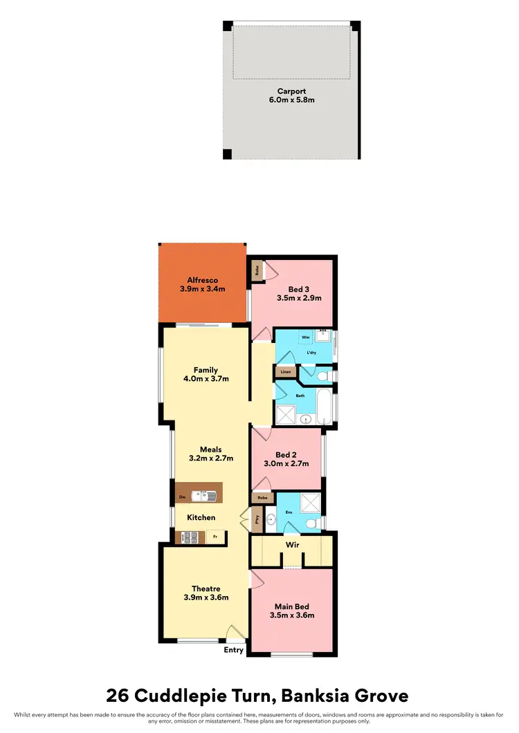 Floorplan of Homely house listing, 26 Cuddlepie Turn, Banksia Grove WA 6031