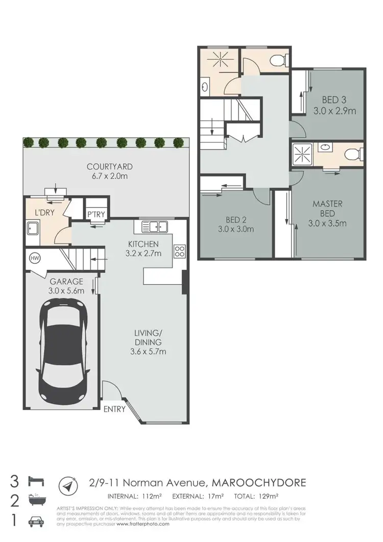 Floorplan of Homely townhouse listing, 2/9-11 Norman Avenue, Maroochydore QLD 4558