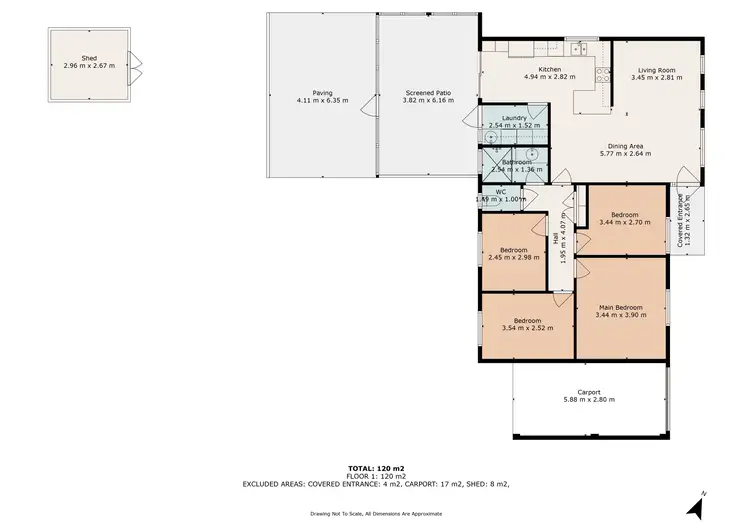Floorplan of Homely house listing, 4 Mintern Court, Thornlie WA 6108